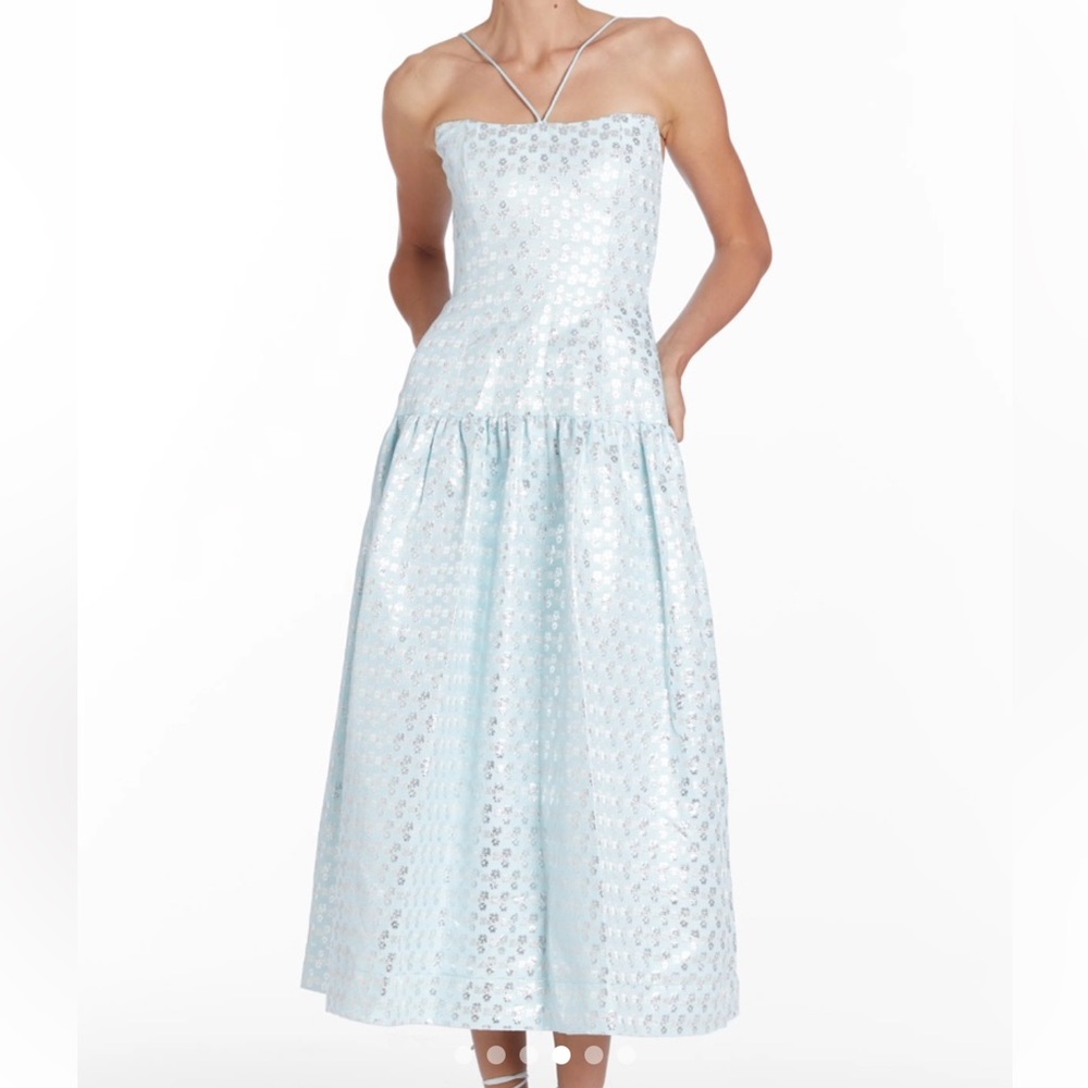 Markarian Light Blue Midi Skirt